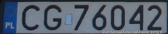 matrícula de coche de Polonia CG