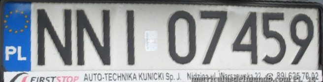 matrícula de coche de Polonia NNI