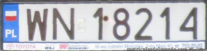 matrícula de coche de Polonia WN