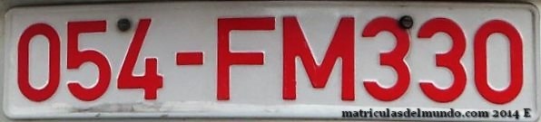 matricula diplomatica personal de embajada no diplomatico de Portugal FM matricula