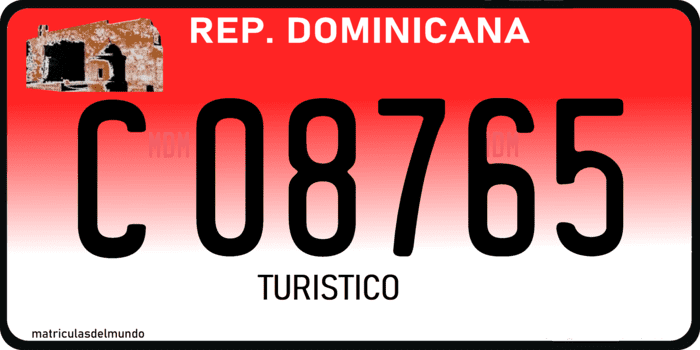 Matrículas de República Dominicana actual roja taxi alquiler