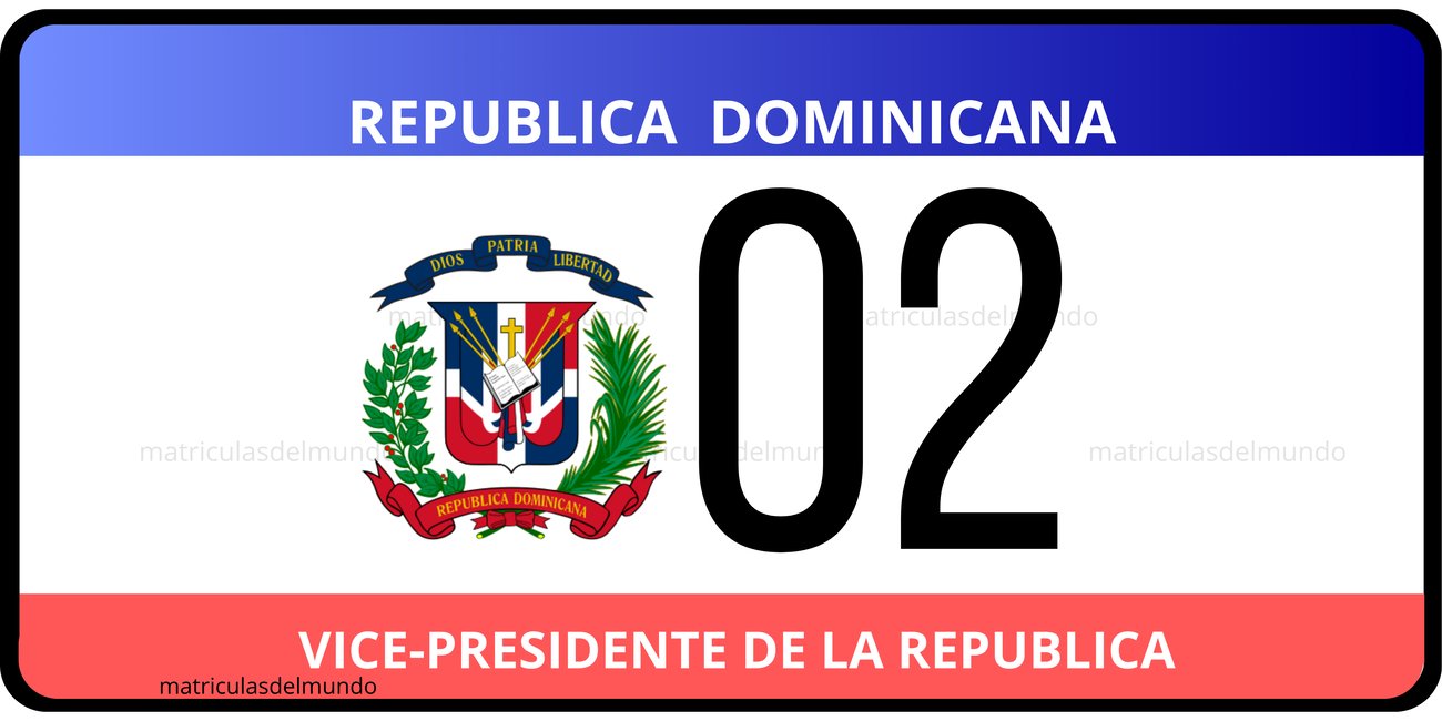 Matrícula de República Dominicana exonerada del vicePresidente ejemplo