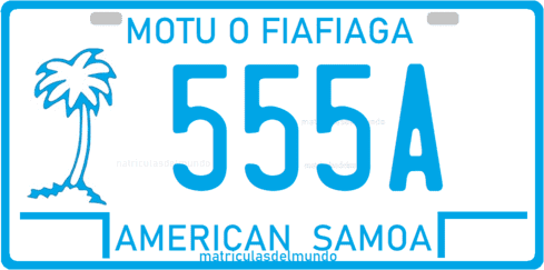 Matrícula de la Samoa Americana con la configuración actual y diseño antiguo 555A
