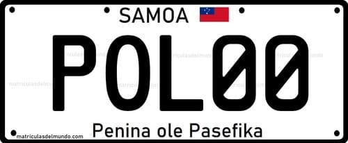 Matrícula de la policía de Samoa POL1