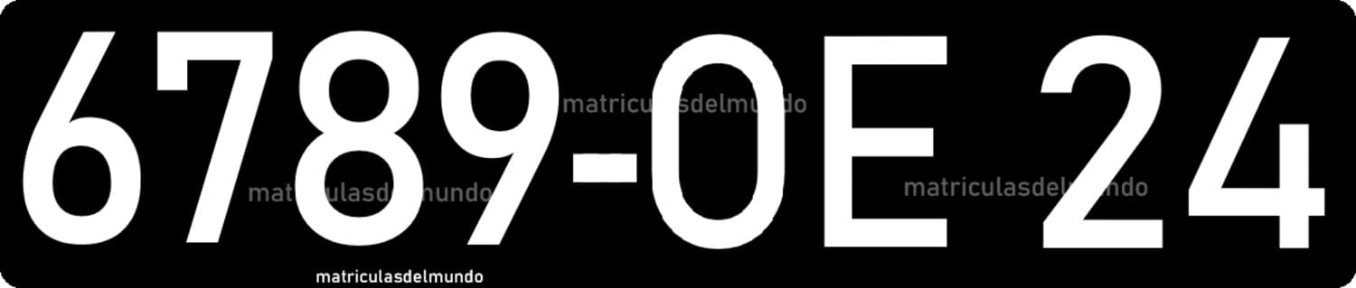 Ejemplo de matrícula de coche negra OE 24