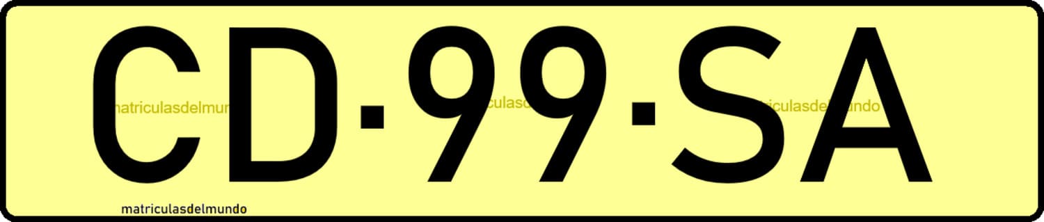 Ejemplo de matrícula especial diplomática del Sarre con letras CD