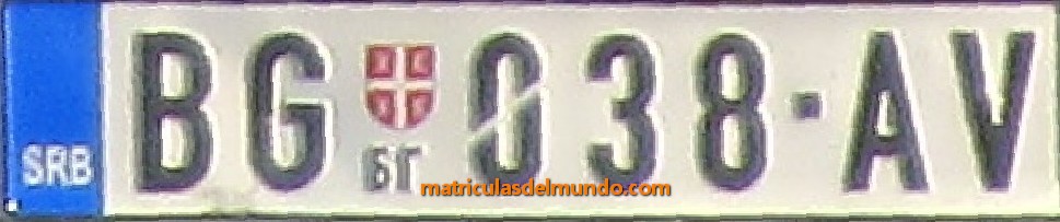 matricula de coche de Serbia de Belgrado BG