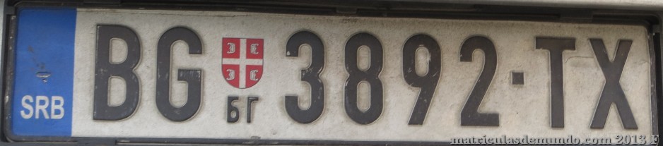 Matrícula de coche de Serbia de taxi