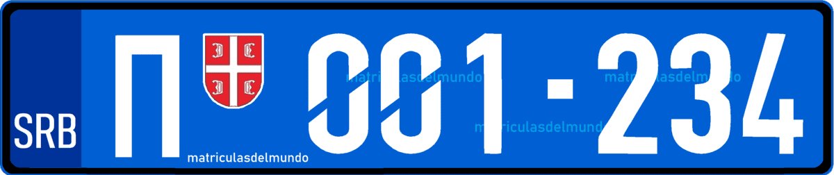 matrícula de Serbia de policía azul