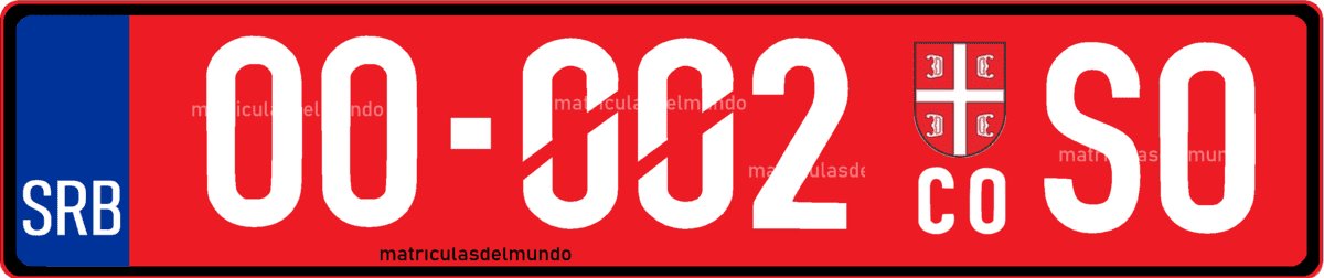 matrícula de Serbia de remolque especial roja