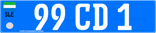 Matrícula de coche de Sierra Leona perteneciente al Cuerpo Diplomático Diplomatic license plate from Sierra Leone