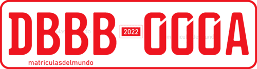 Matrícula del cuerpo diplomatico de Sudáfrica DBBB000A en color rojo