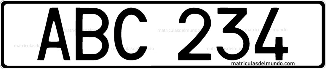 Antigua matrícula de coche de Suecia sin eurobanda blanca