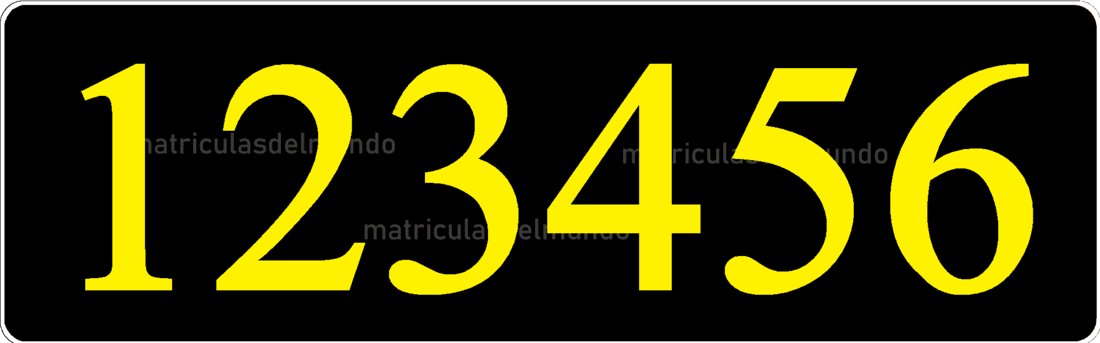 Matrícula de coche militar negra de Suecia tanque