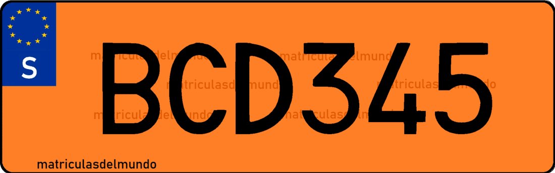 Matrícula de Suecia de coche de rally naranja