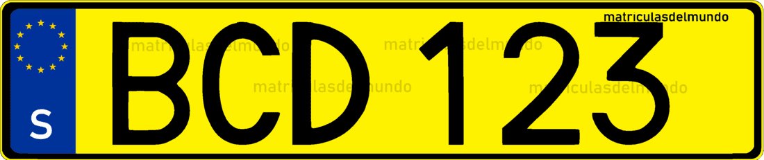 Matrícula de Suecia de taxi amarilla