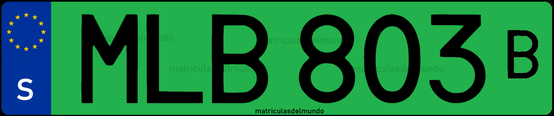 matricula de coche de Suecia verde temporal