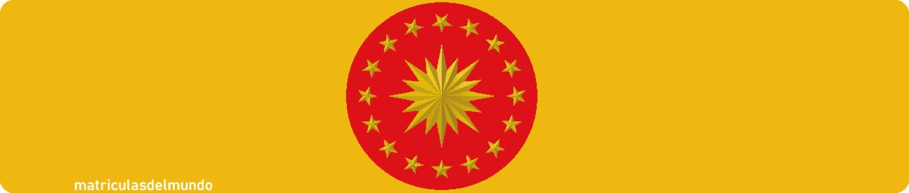 Dibujo ejemplo de matrícula de Turquía de la presidencia turca