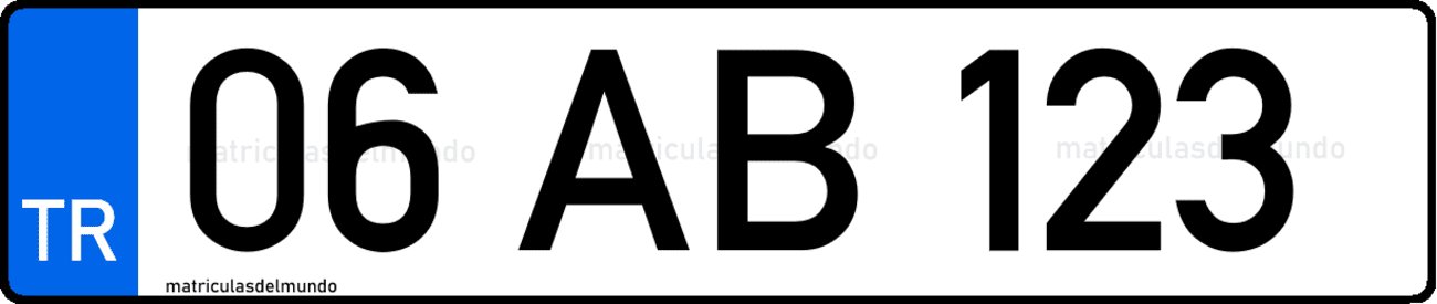 Imagen matrícula actual Turquía