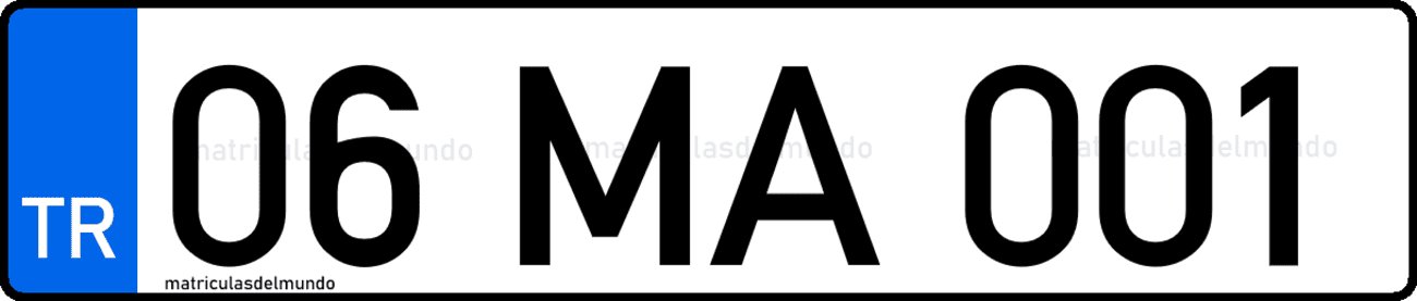 Ejemplo de dibujo de matrícula de Turquía para residentes extranjeros con permiso temporal