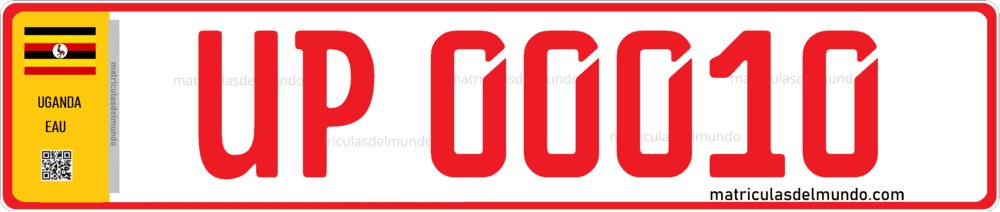 Matrícula de coche de Uganda para vehículo de policía actual Matrícula de coche de Uganda para vehículo de policía actual rojo