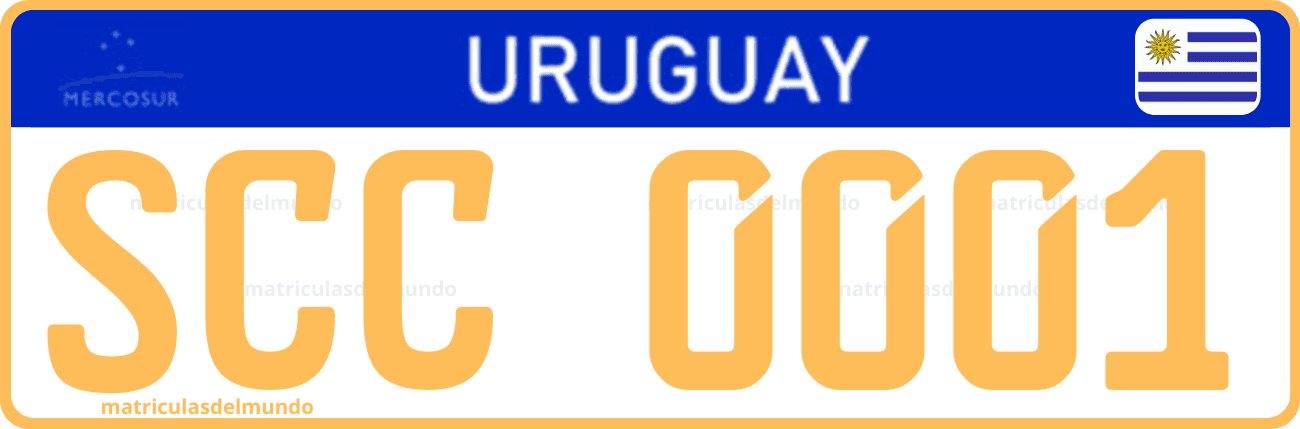 Matrícula especial de Uruguay actual del Mercosur para Cuerpo Consular