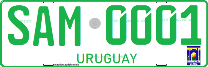Matrícula especial de Uruguay antigua para ambulancia