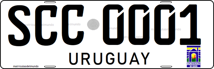 Matrícula especial de Uruguay antigua para cuerpo consular CC