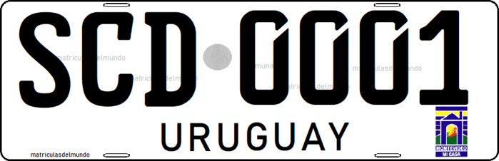 Matrícula especial de Uruguay antigua para cuerpo diplomático CD