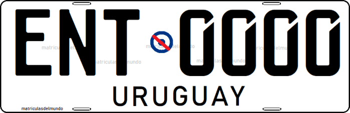 Matrícula de Uruguay del ejercito nacional con letras ENT