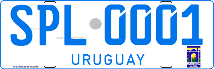 Matrícula especial de Uruguay antigua para poder legislativo