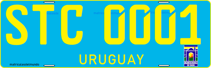 Matrícula especial de Uruguay antigua para transporte colectivo TC bus
