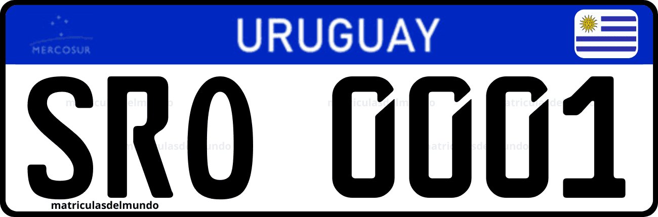 Matrícula especial de Uruguay actual del Mercosur para casa rodante