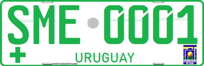 Patente especial de Uruguay antigua de médico