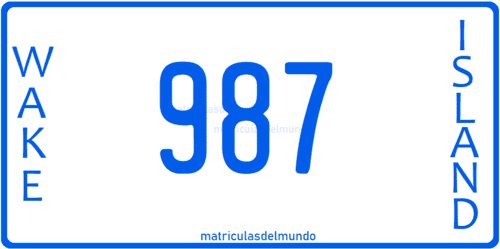 matricula americana de Isla Wake de ejemplo