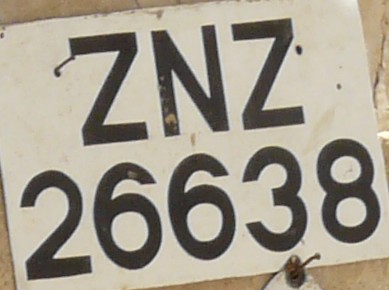 matricula de coche de zanzibar tanzania cuadrada