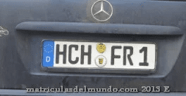Matrícula de coche de Alemania actual con código D