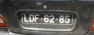Matrícula de coche de Angola actual con código ANG