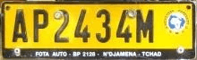 Matrícula de coche de Chad actual con código TCH