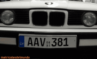 Matrícula de coche de Chipre actual con código CY