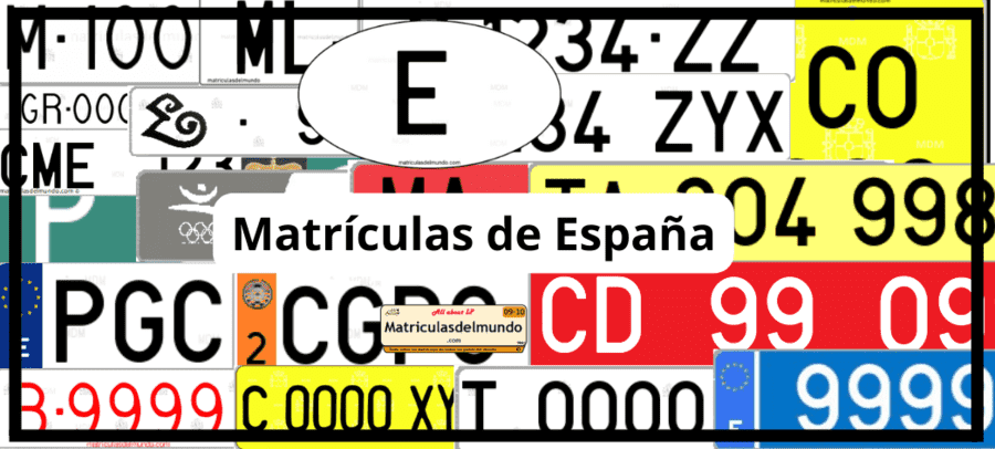 Matrícula de coche de España actual con código E