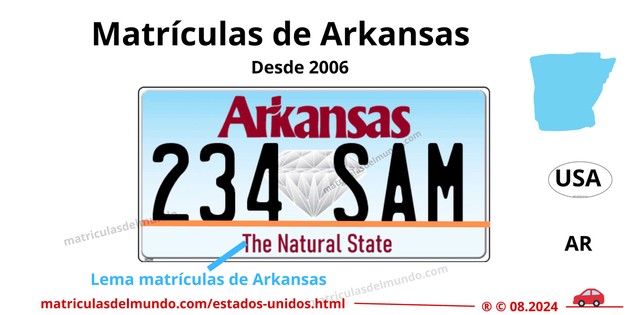 Matrícula de coche de Estados Unidos - Arkansas