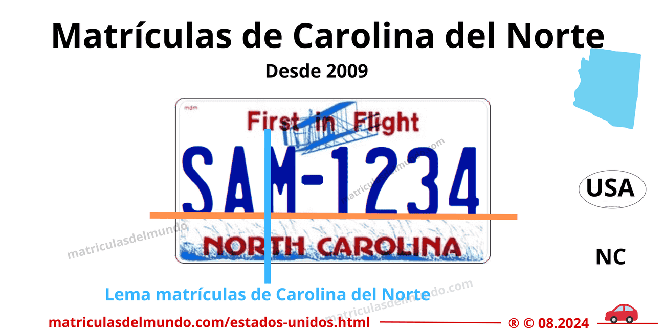 Matrícula de coche de Estados Unidos - Carolina del Norte
