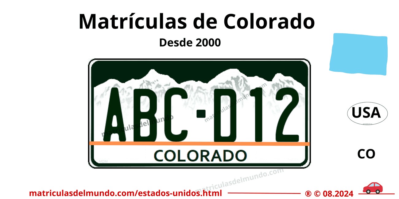 Matrícula de coche de Estados Unidos - Colorado