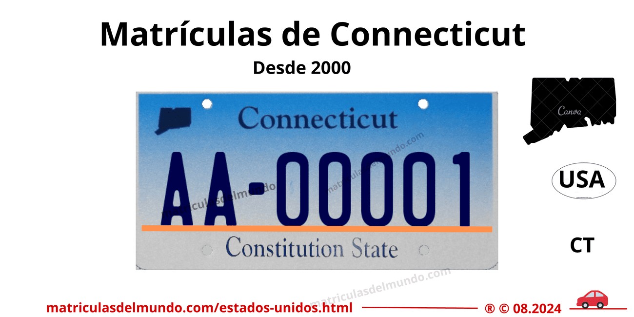 Matrícula de coche de Estados Unidos - Connecticut