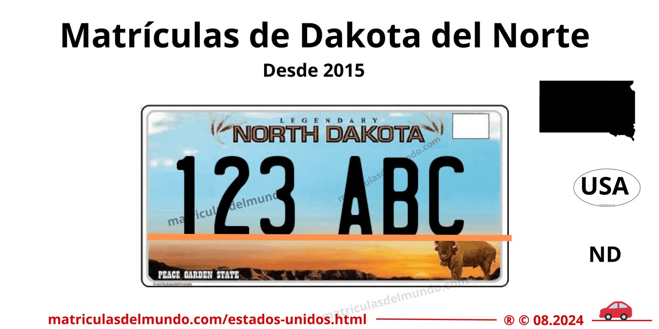 Matrícula de coche de Estados Unidos - Dakota del Norte