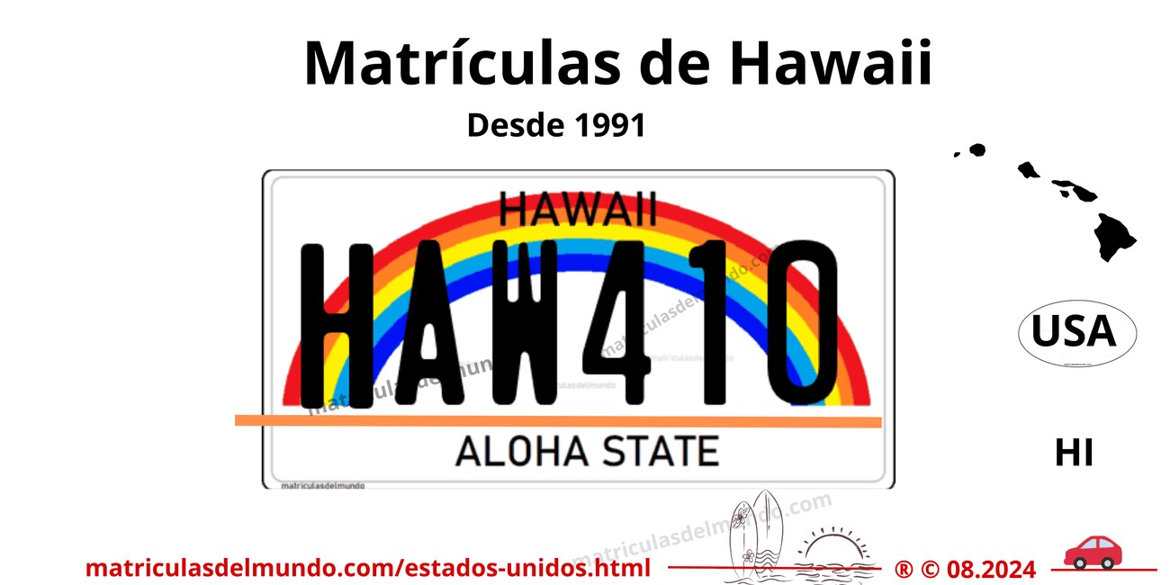 Matrícula de coche de Estados Unidos - Hawaii