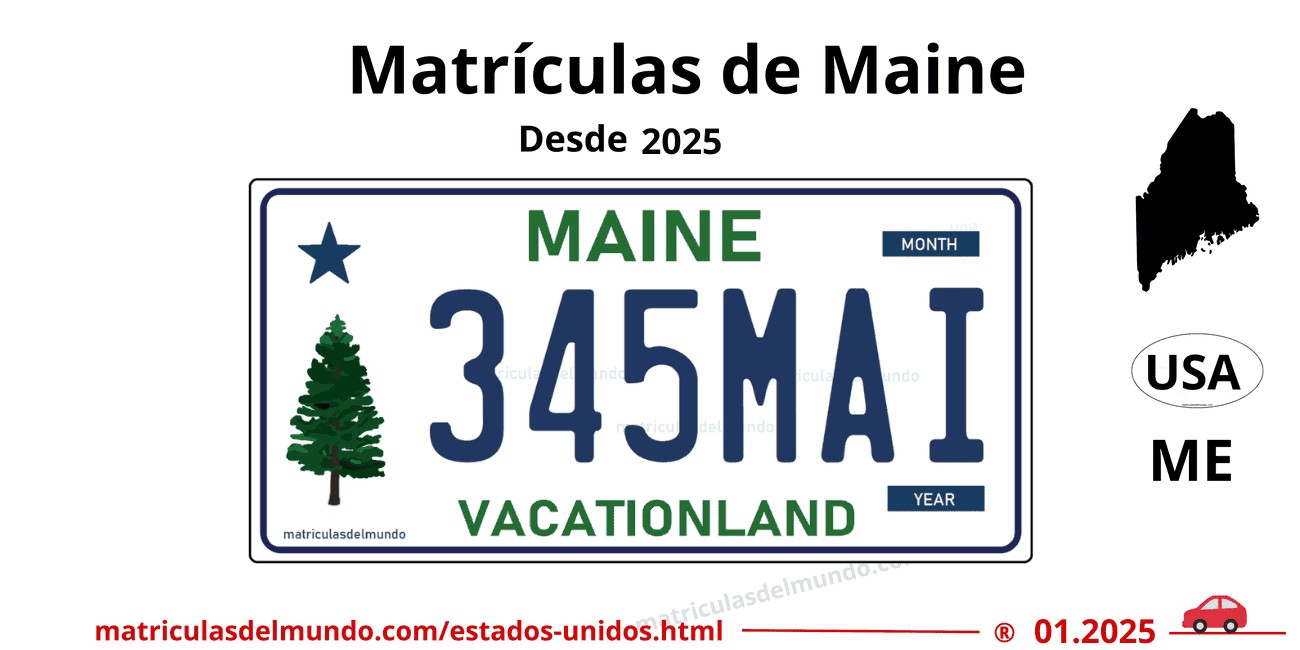 Matrícula de coche de Estados Unidos - Maine