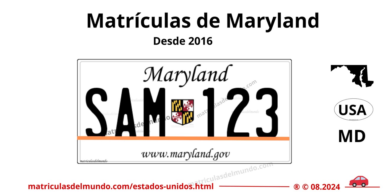 Matrícula de coche de Estados Unidos - Maryland