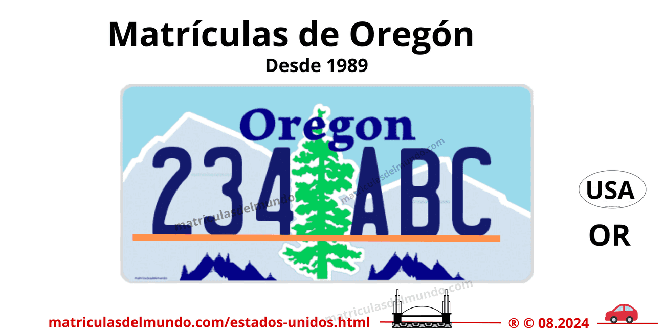 Matrícula de coche de Estados Unidos - Oregón